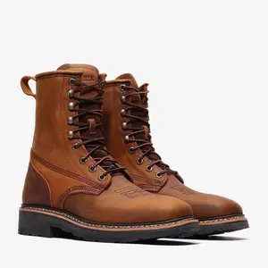 Bonanza Mens Rancher Grit 8" Square Toe Work Boot