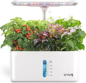 Hydroponics Growing System Indoor Garden: 8 Pods Herb Garden Kit Indoor with LED Grow Light Quiet Smart Water Pump Automatic Timer Healthy Fresh Herbs Vegetables - Hydroponic Planter for Home Kitchen