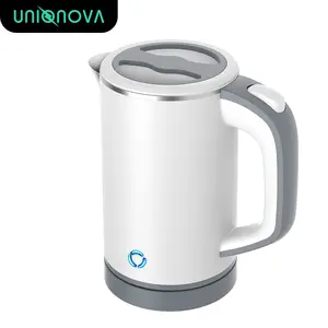 UNIQNOVA 800ml/27oz Electric Small Kettle Stainless Steel Portable Travel Mini Hot Water Boiler Heater Boiling Water 600W Coffee Tea with Auto Shut-Off