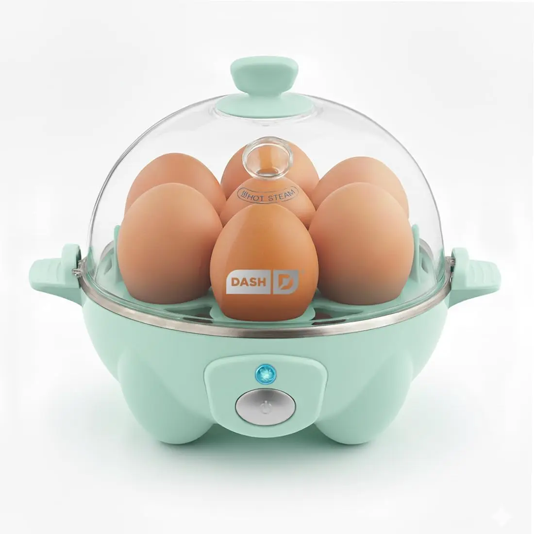 Dash Rapid Egg Cooker, 7 Hard Boiled Eggs, Aqua | Electric Egg Poacher, Boiler, Steamer & Omelette Maker Machine, Soft or Poached Eggs for Breakfast, Auto Shut-Off, BPA-Free