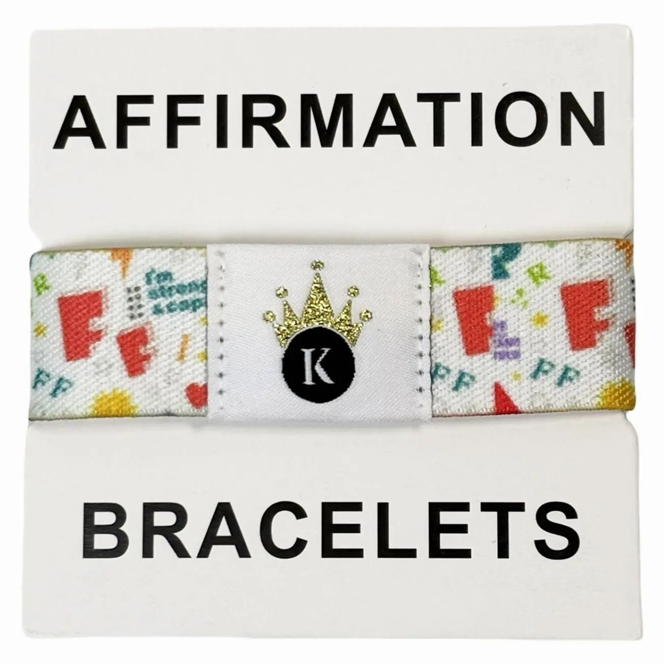 Affirmation Wristband, Elastic Polyester Hair Tie and Bracelet, 18cm Soft Stretch Band for Daily Motivation and Styling