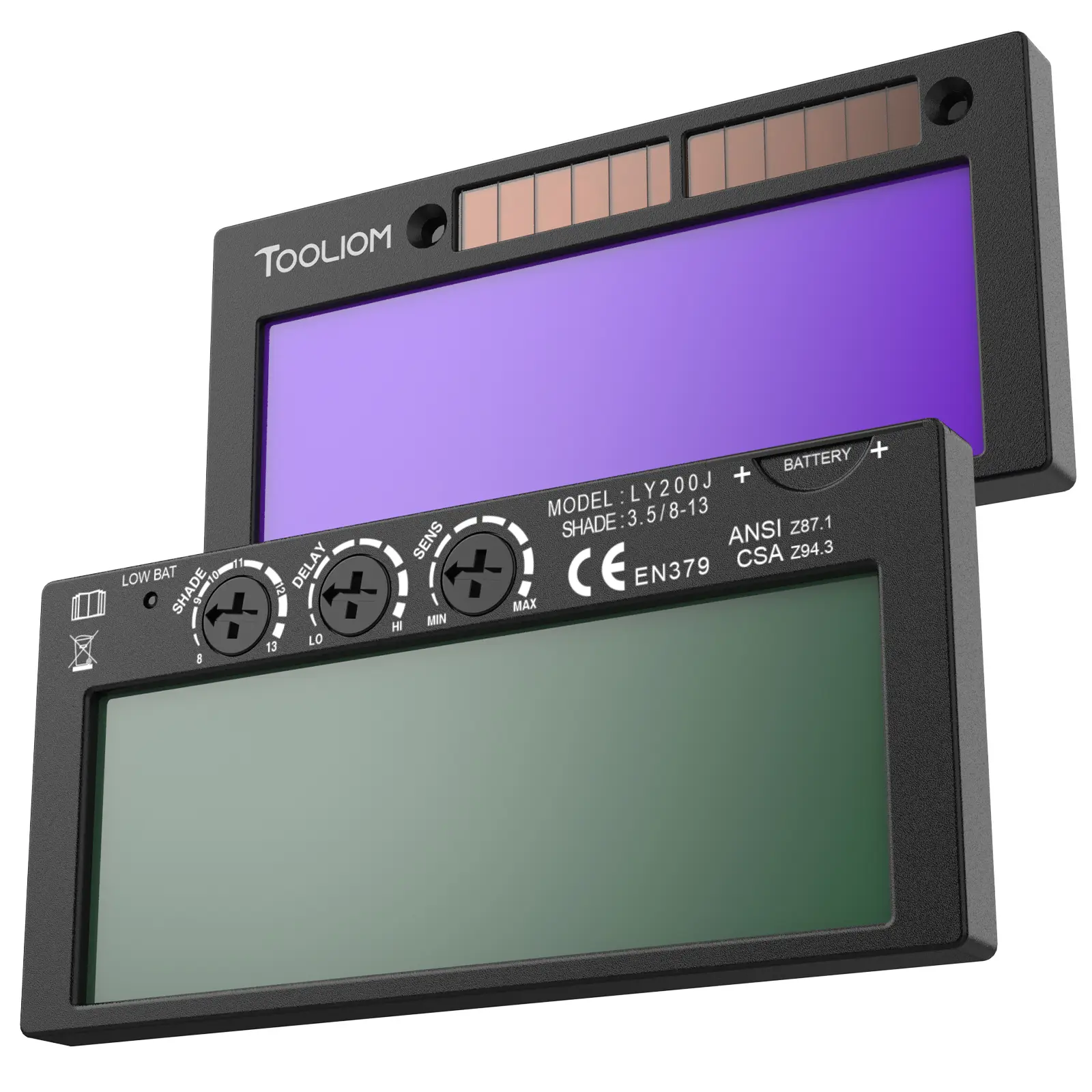 TOOLIOM Auto Darkening Welding Lens 2" x 4.25", True Color Filter Shade 5-13 Variable, Welding Helmet Replacement Lens for Pancake & Pipe Liner Masks