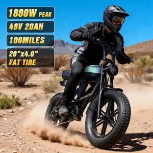 PikeBike T20 1800W  Electric Bike for Adults 1800W Off-Road 30MPH 100Mile Range 48V 20AH Battery 20"×4.0" Fat Tires Electric Mountain Bike for Snow, Sand, Full Suspension, NFC & Password Unlock, 7 Speed Electric Dirt Bike