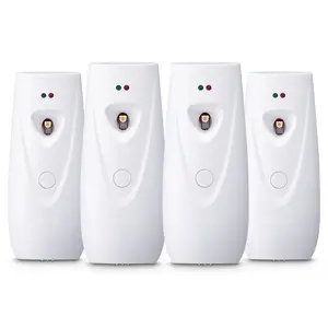 Automatic Air Freshener Spray Dispenser, 4-Pack, Wall Mounted Or Free Standing, Battery Operated, Programmable Timers For Home, Restrooms, Offices, Hotels, Commercial Spaces, Quiet, White