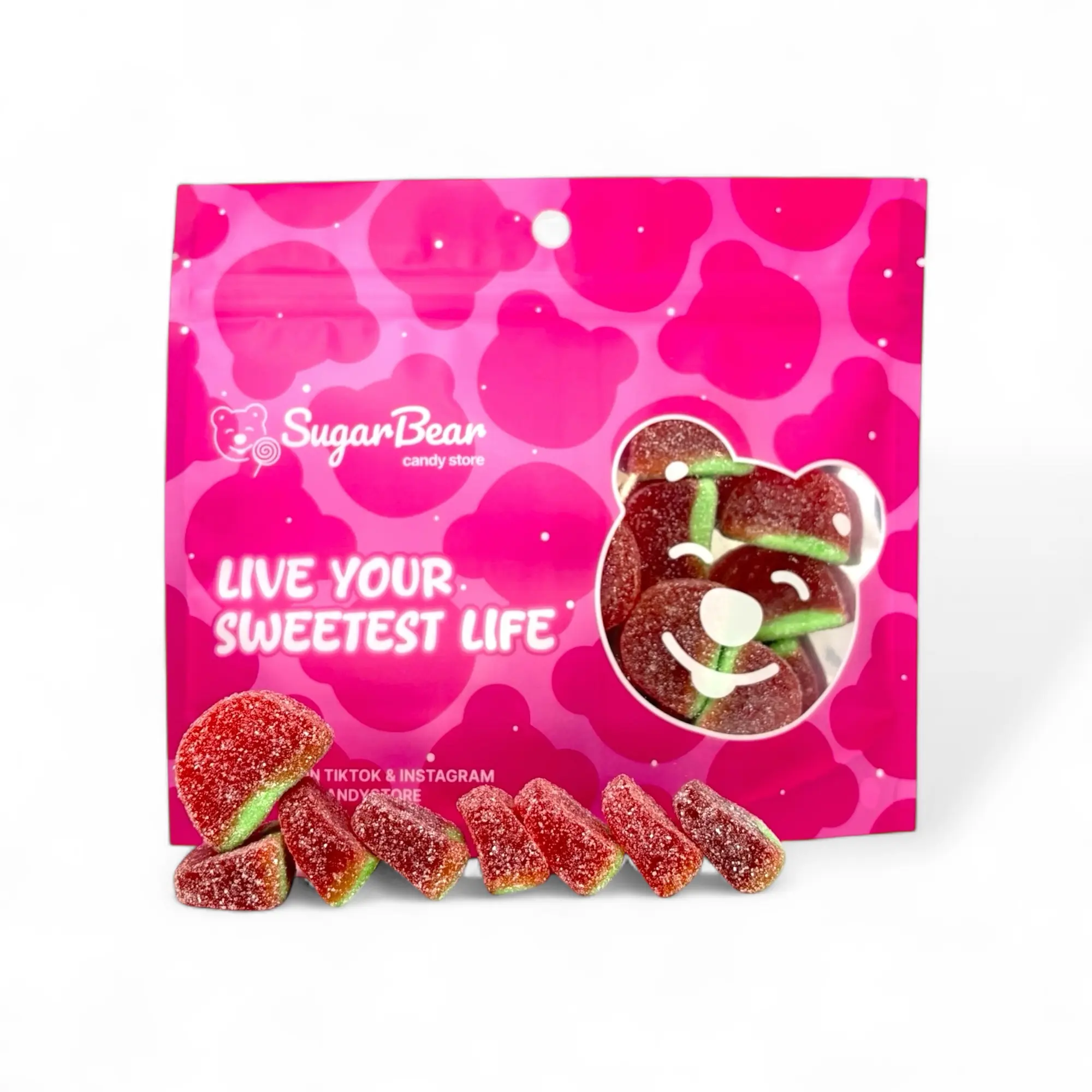 Jumbo Sour Watermelon Candy - Large Sour Soft Watermelon Gummies - Fun Treat for Candy Lovers - 4 oz & 8 oz & 1 lb Candy Bag