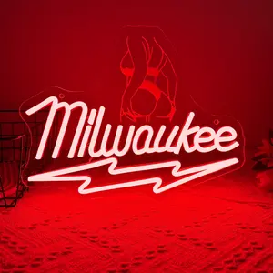 Beauty Milwaukee Tool LED Neon Sign Dimmable Garage Workshop Light Sign Decor, Man Cave Light for Repair Shop Parts Store Garage Repair Shop Bar Party, Gift for Him, LED Neon Lights