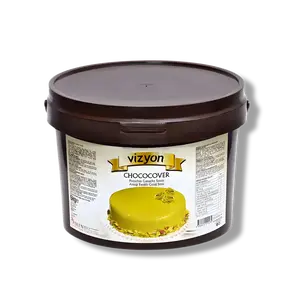 Vizyon Chococover Pistachio Ganache Sauce (13.23 lbs / 6 kg) - Dual-Purpose Coating & Filling Base