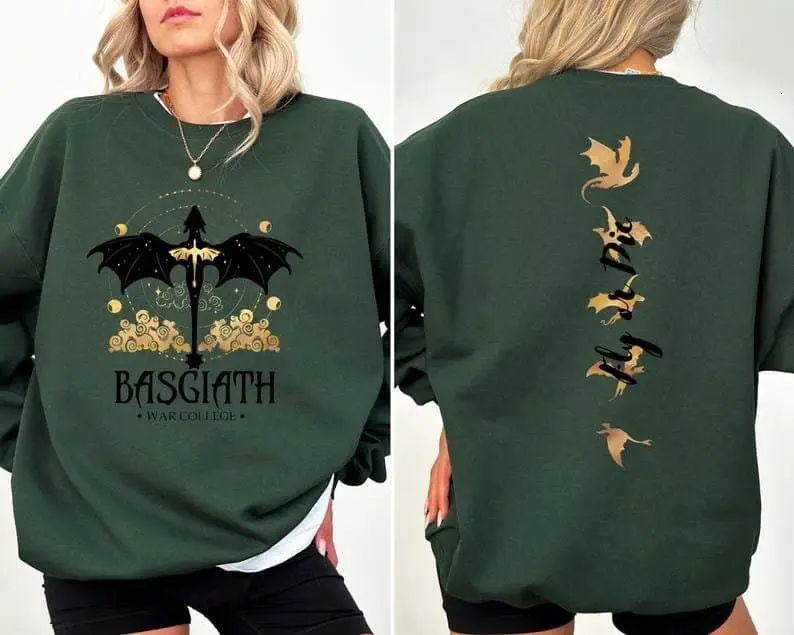 [Sale Up To 50%] Basgiath War College Sweatshirt ,Dragon Rider, Violet Sorrengail,Xaden Riorson, Fly or Die,Riders Quadrant, Rebecca Yoros, streetwear graphic tee