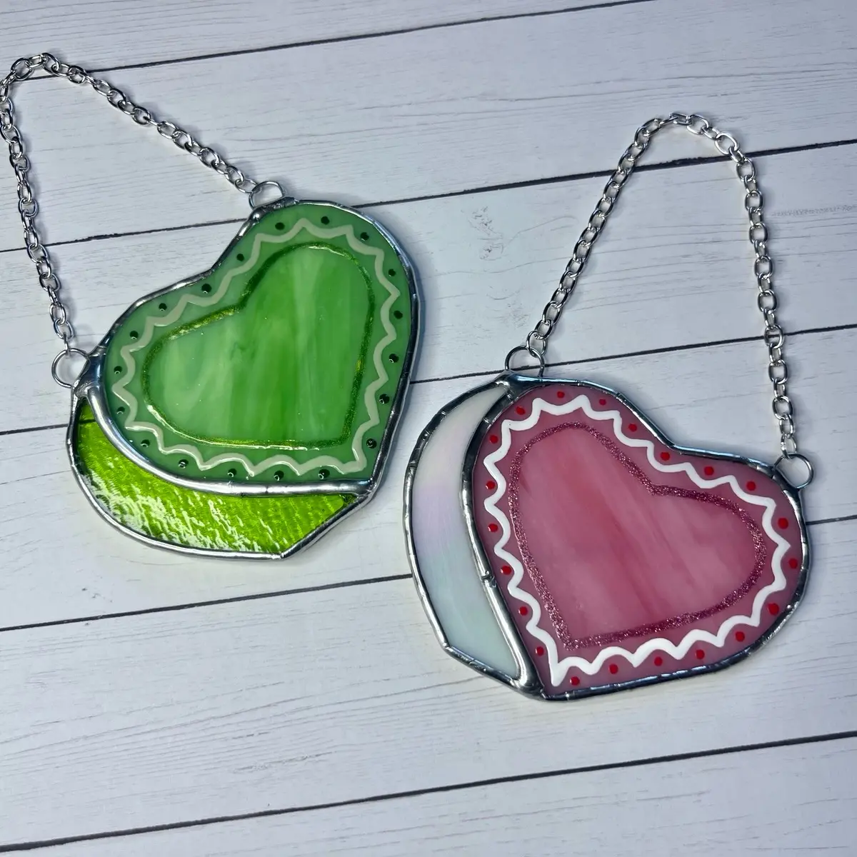 Handmade Stained Glass Vintage Cake Sun Catcher Hangable Decoration