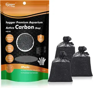 hygger Aquarium Activated Carbon, Premium Natural Coconut Shell Activated Charcoal for Freshwater and Saltwater, Fish Tank Filter Media, Water Purification Carbon
