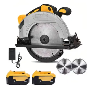 Cordless Circular Saw, Compatible with Dewalt 20V MAX Battery, 7-Inch Brushless Electric Circular Saw, 5500 RPM, 0–45° Bevel Cutting Function, Lightweight Design, Includes 2 Blade Sets, Suitable for Wood, Stone, and Plastic Processing