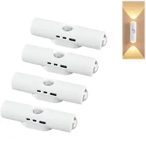 [3/6PCS]RGB Motion Sensor Light 3PCS/Set Adjustable Smart LED Wall Light with Rechargeable Battery for Bedroom Corridor Staircase Office Magnetic Step Lamp
