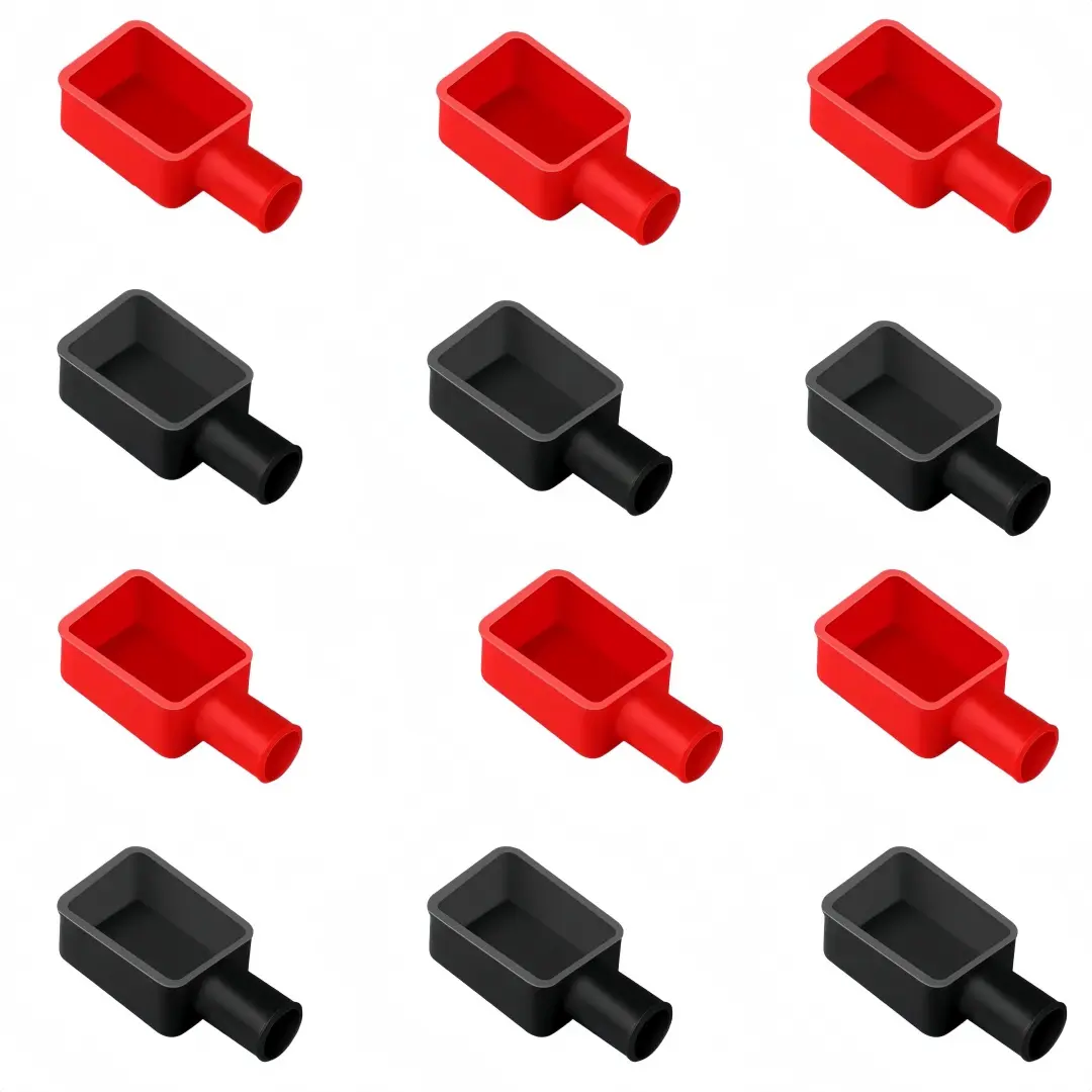 Battery Terminal Cover 12Pcs, Battery Terminal Protector Isolate Soft Rubber, Positive Battery Terminal Cover Top Post, Battery Post Cover for Car Motorcycle Truck
