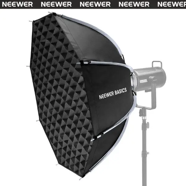 NEEWER NS64P 35.4'' Octagonal Softbox with Bowens Mount, Quick Release Soft Box Lighting Kit with Grid for Studio Photography & Video Lighting