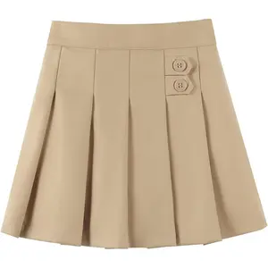 Girls Button Pleated Scooter Skirt School Uniform Skort (5-12 Years)