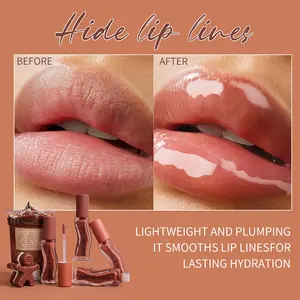 Olibolla Long-Lasting Moisturizing Lip Oil, Ice Cream Flavor Sheer Gloss for Hydration, Non-Sticky and Layerable, Perfect for Smooth Lips