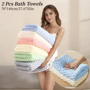 2pcs Ultra-Soft Microfiber Bath Towels - Absorbent Drying Towel, 70.1x139.7cm, Quick-Dry & Absorbent, Perfect for Shower & Spa, Fragrance-Free