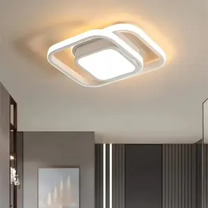 Modern LED Ceiling Light, Metal Semi-Embedded Installation, Adjustable Color Temperature, Detachable Lamp, Suitable for Living Room & More