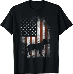 American Pitbull Terrier Shirt American Flag Patriotic T-Shirt, Gift Tee, Funny Tee, Size S-3XL