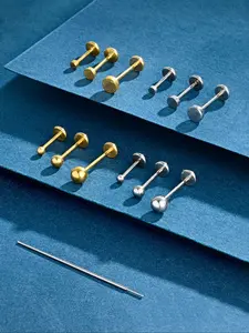 Stainless Steel Earrings Set, Fashionable Earrings for Women & Men, Trendy All-match & Exquisite Jewelry for Birthday Gift, Ear Studs, Hypoallergenic Stainless Steel