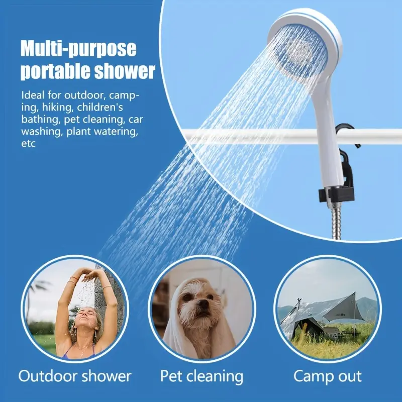 HomeDailyEss Portable shower for camping trips, travel in RVs, family trips, garden use. Handheld camp shower pump - water filtration system (with a water flow rate of 4 to 5 liters per minute) Outdoor Camping Shower