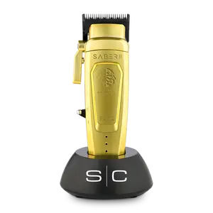 StyleCraft Saber 2 Clipper - Professional Cordless Modular Hair Clipper with High-Torque Digital Brushless Motor in Gold