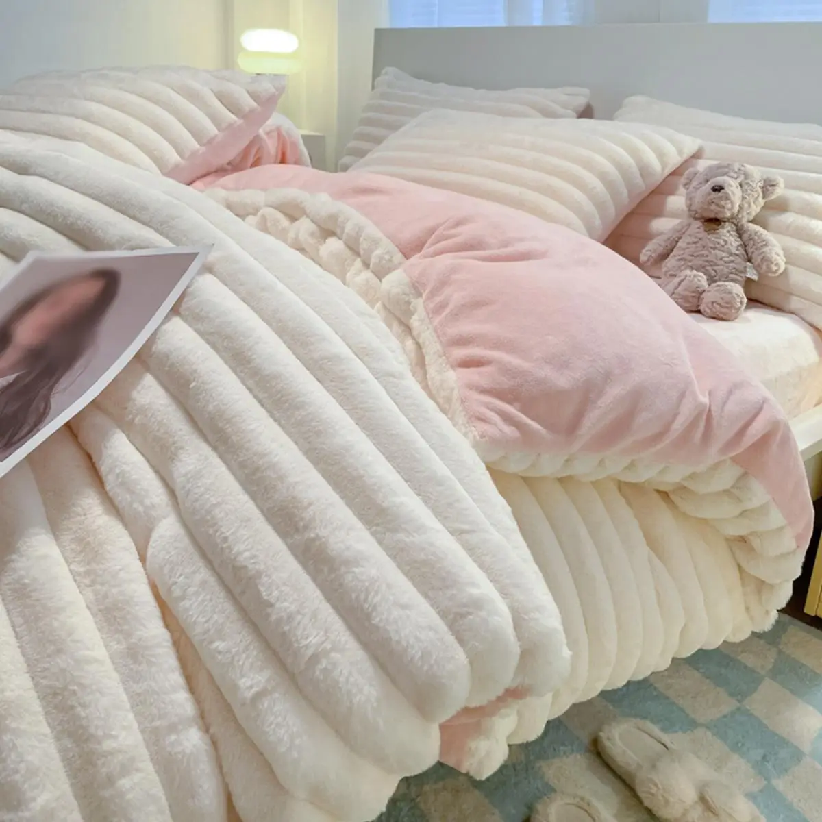 Solid Color Duvet Cover Set, 3 Counts/set Including 1 Duvet Cover & 2 Pillowcase without Filler, Room Accessories Soft Comfortable Bedding Set for Hom