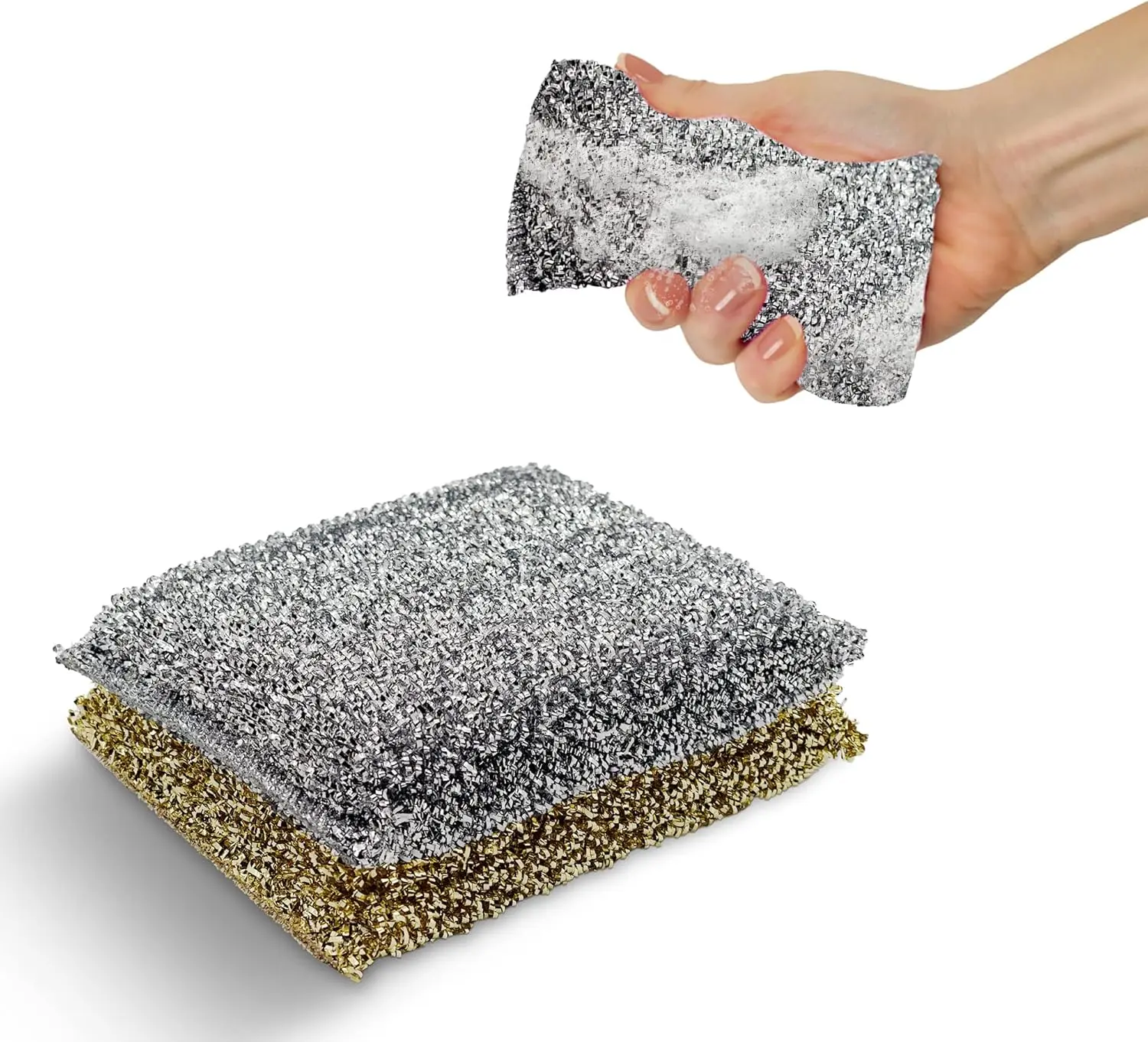 Scour 2 Pack Scrub Sponges for Kitchen - Multipurpose Non-Scratch Sponge with Heavy Duty Scouring Power - Soft and Fast Cleaning Scrubber for Cleaning Dishes, Pans, Pots and Hard Stains