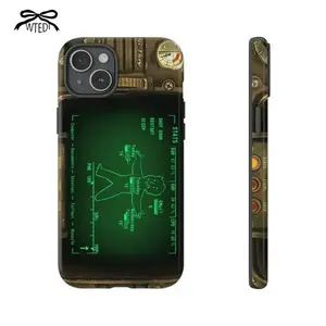 Custom Fallout Pip Boy Vault Tech Phone Case - Retro Sci-Fi Gamer Gift, Edgy Cyberpunk Aesthetic Polycarbonate Rubber Protector with Heavy-Duty Shockproof, Impact-Resistance Protection for iPhone 17 Pro Max,16,15,14,13,12,11 Smartphones