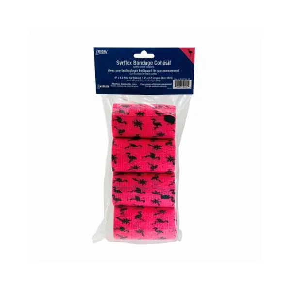Neogen  4 in. x 5 yards SyrFlex Cohesive Bandage, Pink