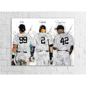 Aaron Judge, Derek Jeter, Mariano Rivera, NY Yankees, Gallery Canvas Wrap or Museum-Quality Poster, Fine Art, Man Cave, Kids room, Dorm Room