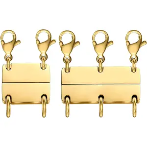 Necklace Separator for Layering Multi Necklace Layering Clasp Gold and Silver Magnetic Necklace Clasp for Layered Look, Necklace Connectors for Multiple Necklaces