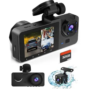 Dashcam 3 Channel Car DVR HD 1080P 3-Lens Inside Vehicle Dash Cam Three Way Camera DVRs Recorder Video Registrator Dashcam Camcorder Dash Camera
