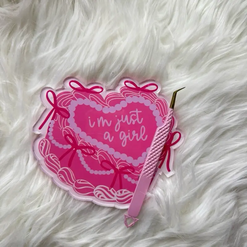 I'm Just a Girl cake lash extensions tile