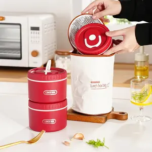 Portable Food Lunch Box Set, 3 Independent Stackable Lunch Boxes, Bento Box, Insulated Bag, Suitable for Adults Children Office Workers, Leakproof Insulated Lunchbox