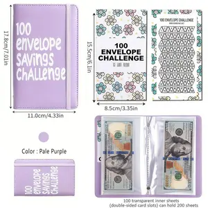 2026 New 100 Envelope Saving Challenged Binder, Store Up to 200 Cash Pages,BudgetBinder, Saving Challenge Book, Saving ChallengeNotebook,Money Organizer, Budget Planner Bookfor Budgeting,Birthday Gifts Income Tracker，Multiple Colors Available