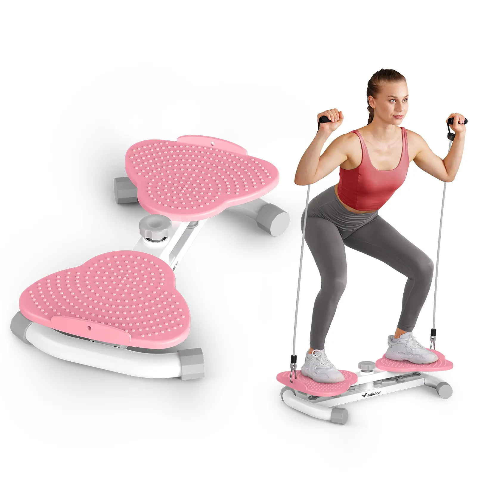 MERACH Waist Twist Machine Toned Abs Stand with Feet Apart Double Non-slip No Noise Exercise Equipment Abdominal Roller Machine