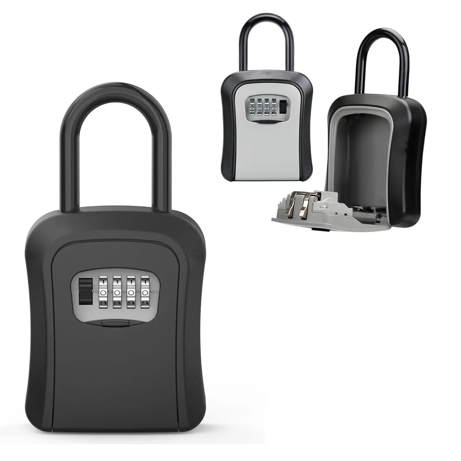 4-Digit Password Security Lockbox - Sturdy Key Lock, Weatherproof, Compact Lockable Storage Box for Front Door, Home Essentials to Skip Key Hiding Under Mats & Gain Peace of Mind