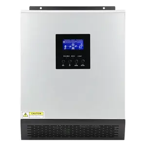 2400W Solar Hybrid Inverter 24VDC to 110V/120VAC Pure Sine Wave with 50A PWM Charge Controller for Homes, RV, 24V Lead-Acid, Sealed Gel/AGM Battery, Off-Grid Systems Emergency Safety