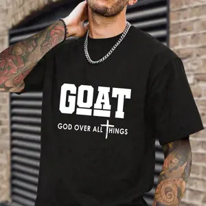 GOAT "God Over All Things" Shirt – Trendy unisex crew neck tee with a casual style. Perfect gift for any occasion!