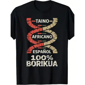 Puerto Rico Taino Borikua DNA T-Shirt - Vintage Taino & Borikua Lettering Graphic Tee, Men'S & Women'S 220GSM Heavyweight Shirt for Puerto Rican Heritage, Cultural Pride Apparel Gift for Boricuas & History Buffs