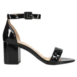 CL by Laundry Womens Jordyn Quilted Block  Dress Sandals Mid Heel 2-3" - Black