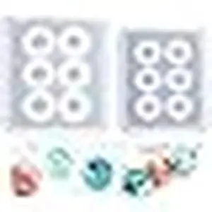 2-Piece Round Shape Silicone Sphere Bead Molds with Holes, 2 Sizes (12mm, 16mm) for Jewelry Making, Beads Jewelry Making, Resin Epoxy, Polymer Clay DIY Craft Projects (Home & Party Supply Craft Molds)