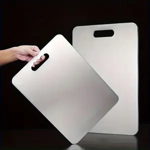 304 Stainless Steel Cutting Board, Double-Sided Food-Safe Chopping Board for Meat, Veggies & Fruits, Easy-Clean Non-Odor Kitchen Prep Board