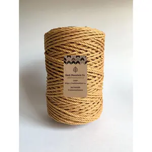 4mm 3 Ply Macrame Cord 3 Strand Twisted Cotton Craft Rope - Orange Fiber Art String