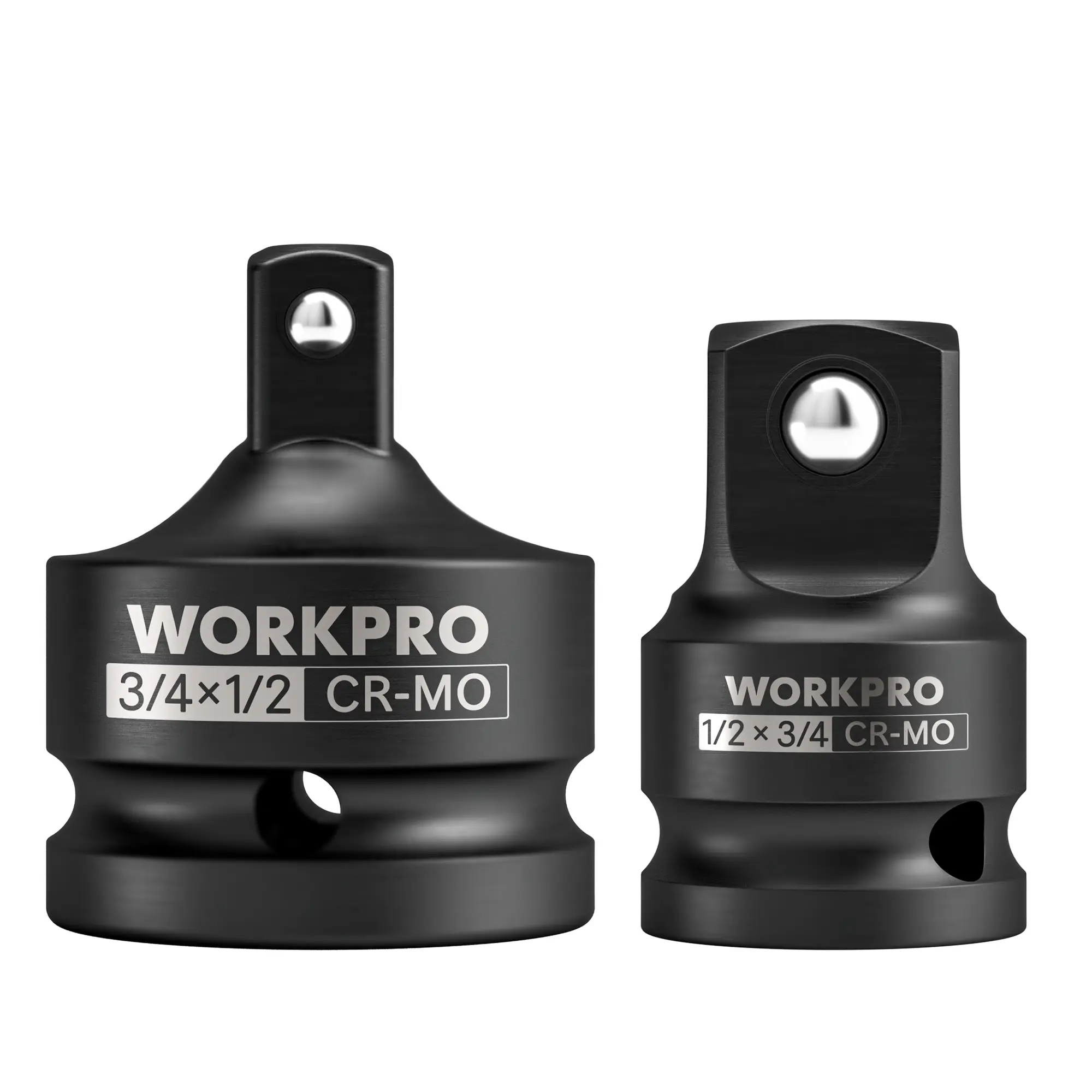 #summersale WORKPRO Impact Socket Adapter and Reducer, 3/4" F to 1/2" M & 1/2" F to 3/4" M Drive Socket Adapter Set, Cr-Mo Steel, Square Drive Adapter for Impact Driver Conversions