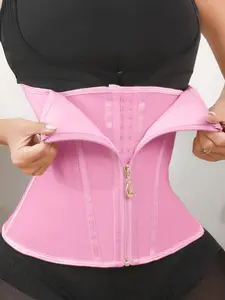 Women's Adjustable Hook & Eye Closure Waist Trainer, Breathable Comfortable Firm Tummy Control Shaper, Belt Waist Cincher for Daily Wear, Adjustable Zipper Shapewear