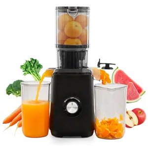 Cold Press Juicer, Masticating Juicer Machines with Wide Feed Chute, High Juice Yield and Easy to Clean for Whole Vegetables & Fruits