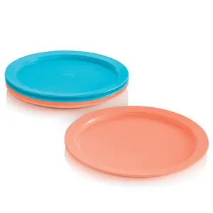 Tupperware TupperKids Plates Set of Four 7½-inch Eco-Friendly Durable Colorful Plates for Kids & Adults Dishwasher Safe