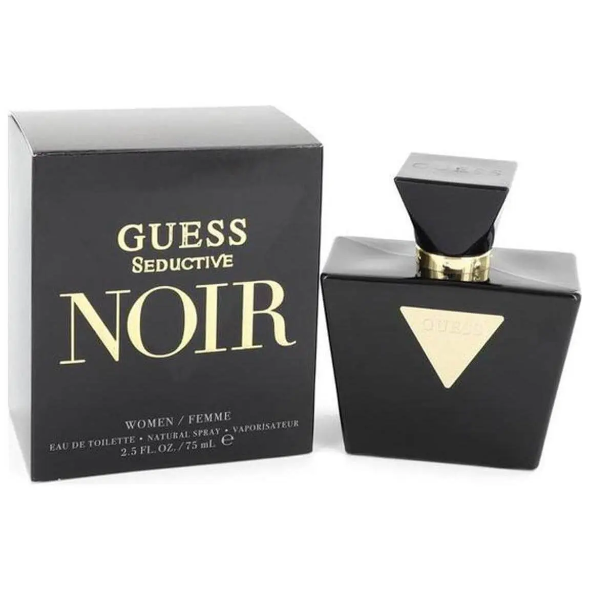 GUESS Seductive Noir Eau de Toilette, Women's Fragrance Spray with Bergamot, Jasmine, and Velvet Vanilla Notes, 2.5 fl oz, Oriental, Liquid, 2 To 2.9 Fl Oz, Floral, Single Item, Haitian Vetiver, Box, Spray On Skin, Floral Oriental Scent, Active Spray Wome